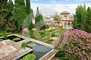 Alhambra`s gardens. Andalusia. Spain. photo