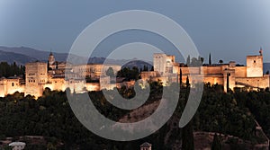 Alhambra in Spain`s Granada during the summer season photo