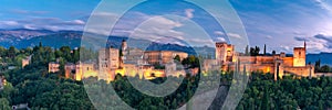 Alhambra at sunset in Granada, Andalusia, Spain photo