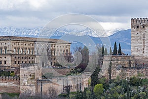 Alhambra and white Nevada mountains photo