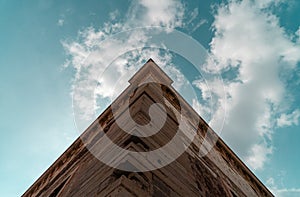 Alhondiga de Granaditas Guanajuato Old Building detail on Blue Sky. photo