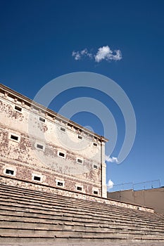 Alhondiga de Granaditas: A historic building in Guanajuato, Mexico, against a cloudy sky photo