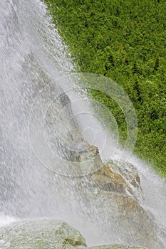 Alibek Waterfall. Dombay Mountains. The Northern Caucas landscapes