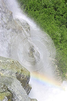 Alibek Waterfall. Dombay Mountains. The Northern Caucas. Rainbow photo