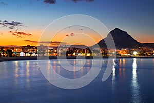 Alicante Javea sunset beach night view photo