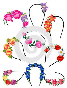 Alice bands with flowers