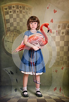 Alice and flamingo