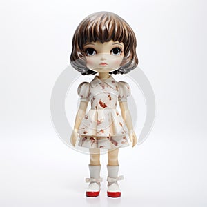 Alice: A Satoshi Kon-inspired Doll In Brown And White Dress
