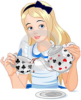 Alice takes tea cup