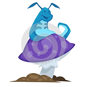 Alice in Wonderland character blue caterpillar vector