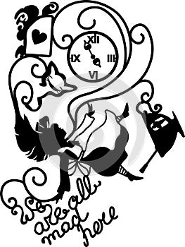 Alice in Wonderland vector illustration