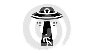 alien abduction glyph icon animation