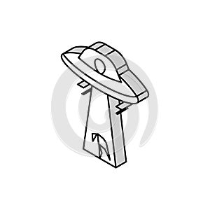 alien abduction isometric icon vector illustration