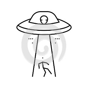 alien abduction line icon vector illustration