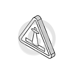 alien abduction warning isometric icon vector illustration