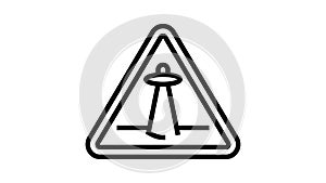 alien abduction warning line icon animation