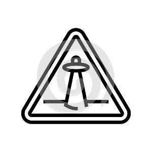 alien abduction warning line icon vector illustration