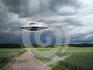 Alien aircraft UFO landing photo