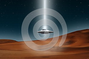 Alien aircraft ufo landing desert