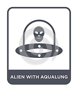 alien with aqualung icon in trendy design style. alien with aqualung icon isolated on white background. alien with aqualung vector