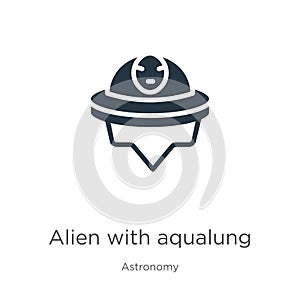 Alien with aqualung icon vector. Trendy flat alien with aqualung icon from astronomy collection isolated on white background.