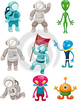 Alien and astronaut icons