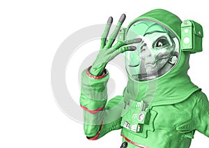 Alien astronaut is saying to be or not to be