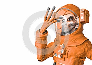 Alien astronaut is saying to be or not to be