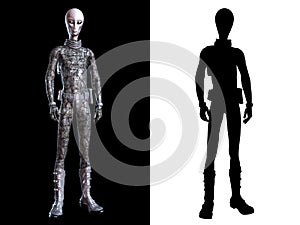 Alien being with alpha channel