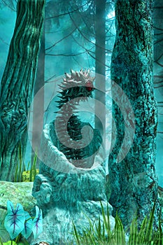 Alien being in the wood