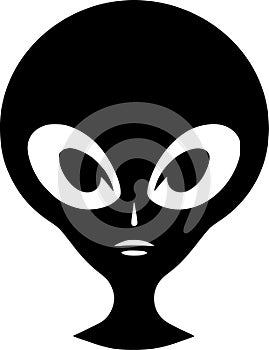 Alien - black and white vector illustration