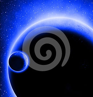 Alien blue planet