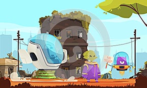 Alien Cartoon Background