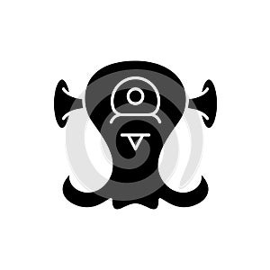 Alien creature black icon, vector sign on isolated background. Alien creature concept symbol, illustration