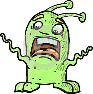 Alien creature vector sketch illustration clip-art image