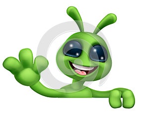 Alien Cute Little Green Man Martian Cartoon Mascot