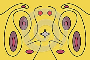 An alien drawing that looks like an octopus for packaging, wallpaper, fabric, textile, dress and shirt design