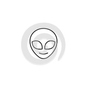 Alien emoticon vector icon isolated on white background