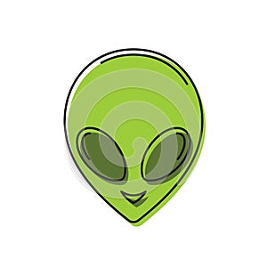 Alien emoticon vector icon isolated on white background