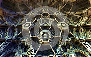 Alien exagon planet background