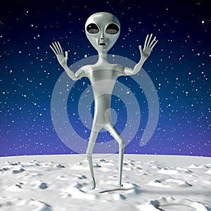 Alien/ extraterrestrial jumping - 3D rendering