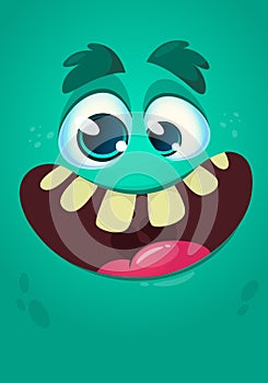 Alien face cartoon creature avatar illustration  stock