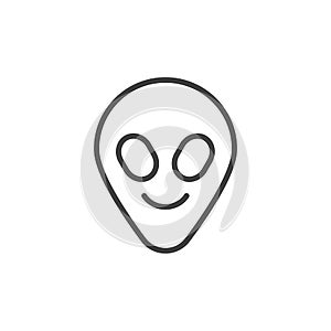 Alien face emoticon outline icon