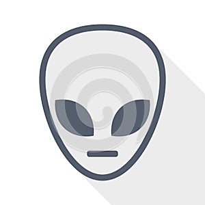 Alien face flat design vector icon