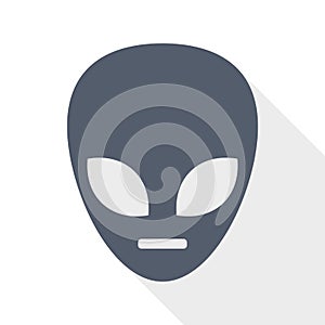 Alien face flat design vector icon