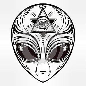 Alien face icon  illustration