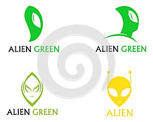 Alien face icon vector logo and symbols template app