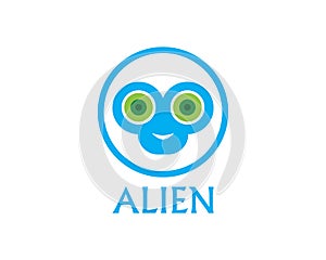 Alien face icon vector logo and symbols template app