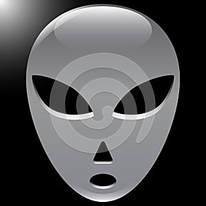 Alien face on the space background