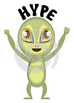 Alien felling hype, illustration, vector